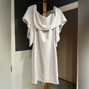 Formal/Maternity Off Shoulder Batwing Cape Midi Dress